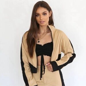 Tiger Mist Harley Tan and Black Bomber Jacket